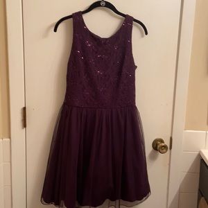 Dark purple, sparkly short dress. Size 11. Hits at knees